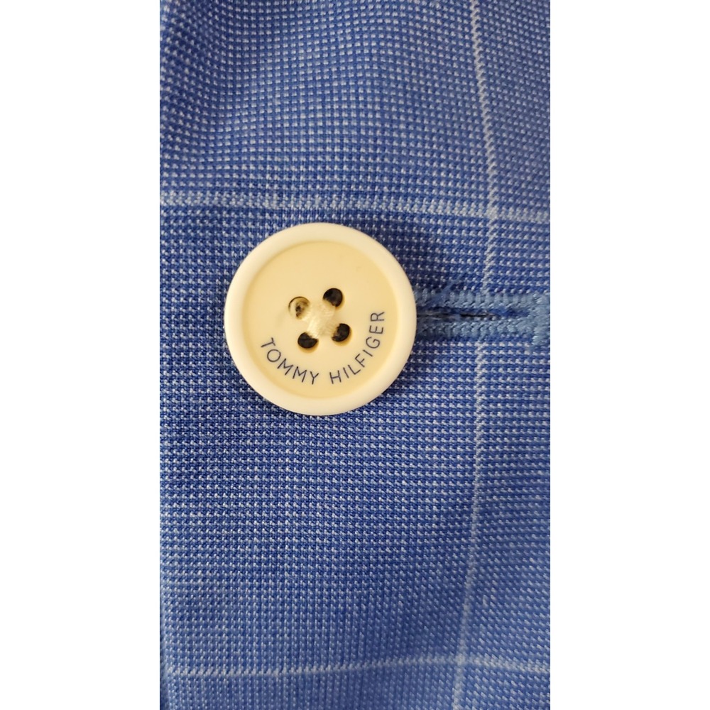 Tommy Hilfiger Blazer TH Flex Windowpane Mazarine Blue 12 Boy's Notch Collar - Picture 8 of 13